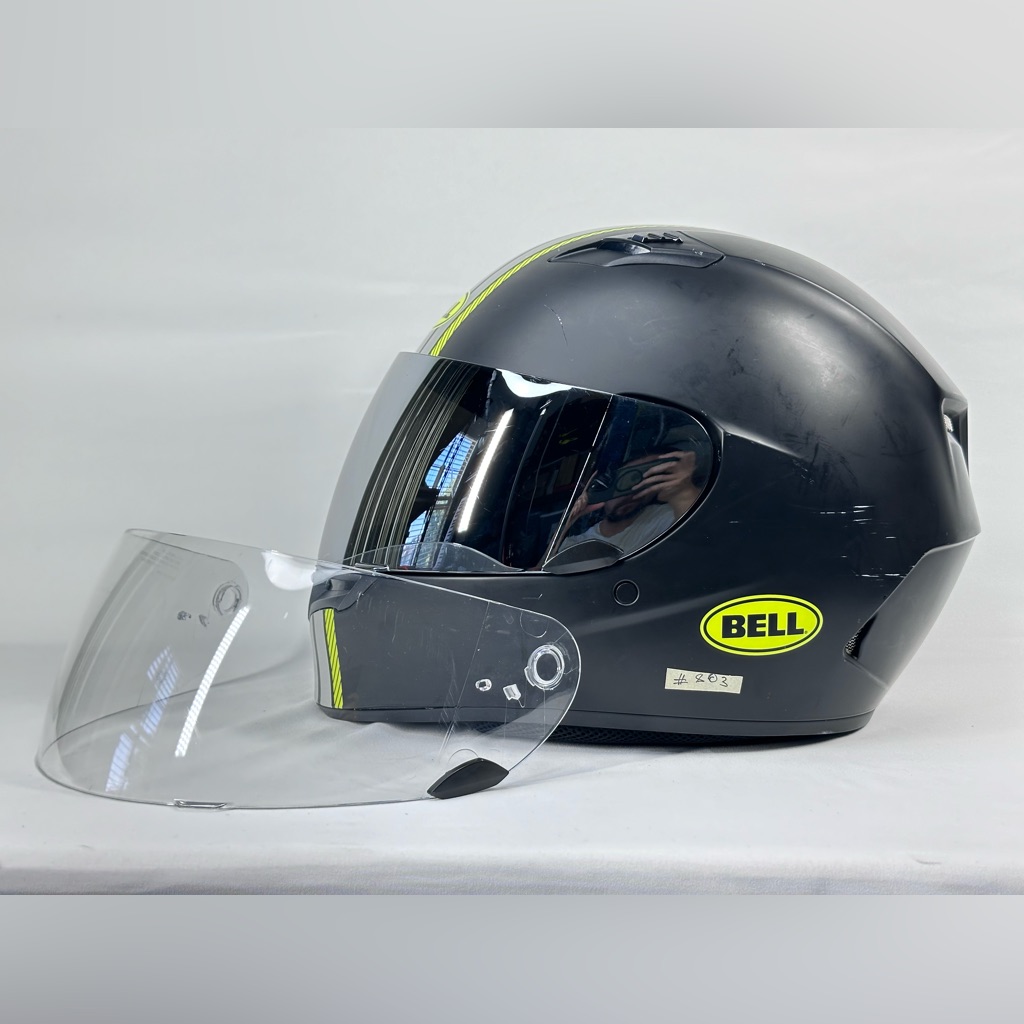 #803 Size Xl Bell Qualifier Motorcycle Helmet Dot Matte Black Extra Lens
